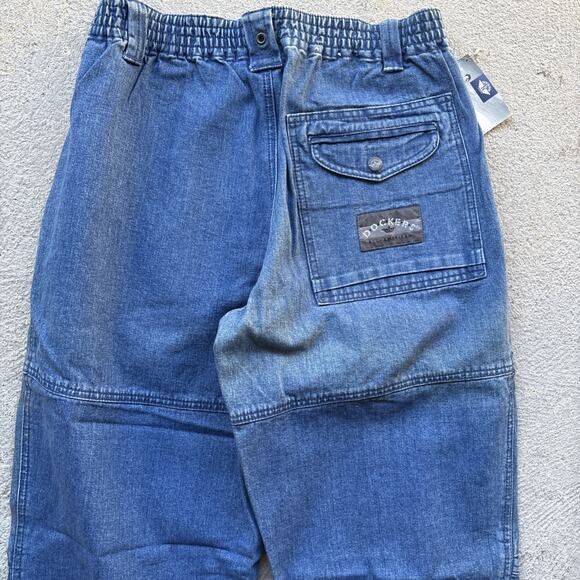 Deadstock 90s Dockers Jeans Mens 29x30 Pleated Denim Levis Cargo Tapered Vintage - Picture 9 of 12